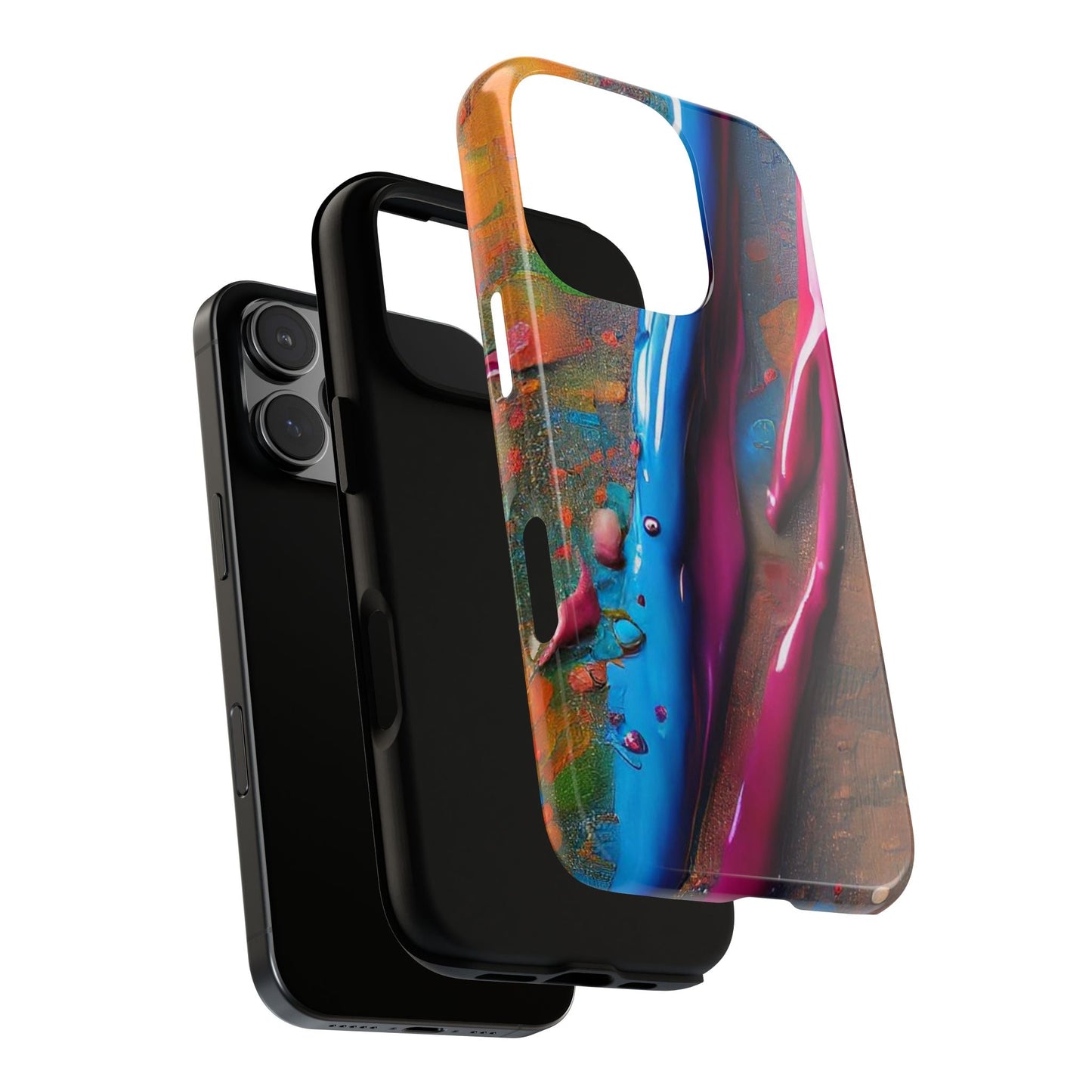 Colorful Artistic Paint Splatter Tough Phone Case