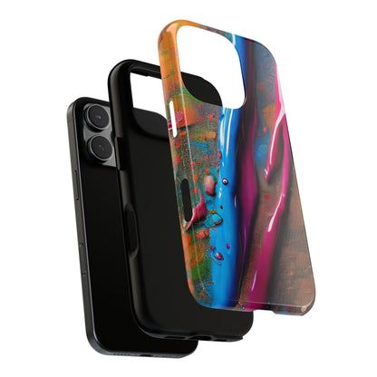 Colorful Artistic Paint Splatter Tough Phone Case