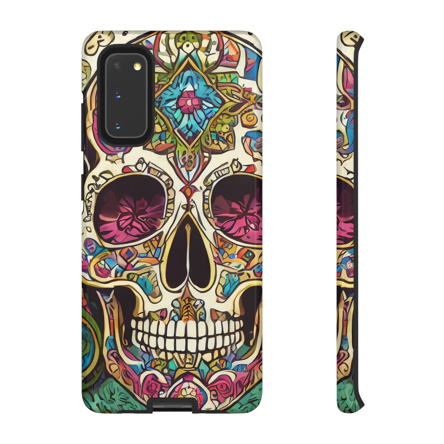 Colorful Sugar Skull Tough Phone Case