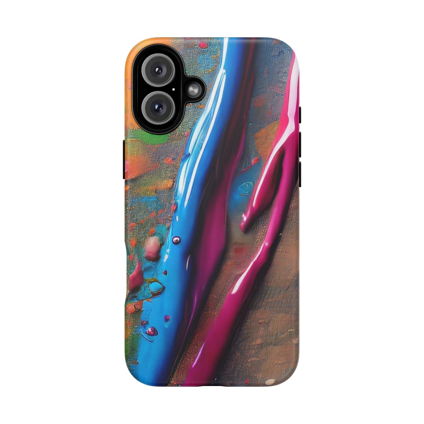 Colorful Artistic Paint Splatter Tough Phone Case