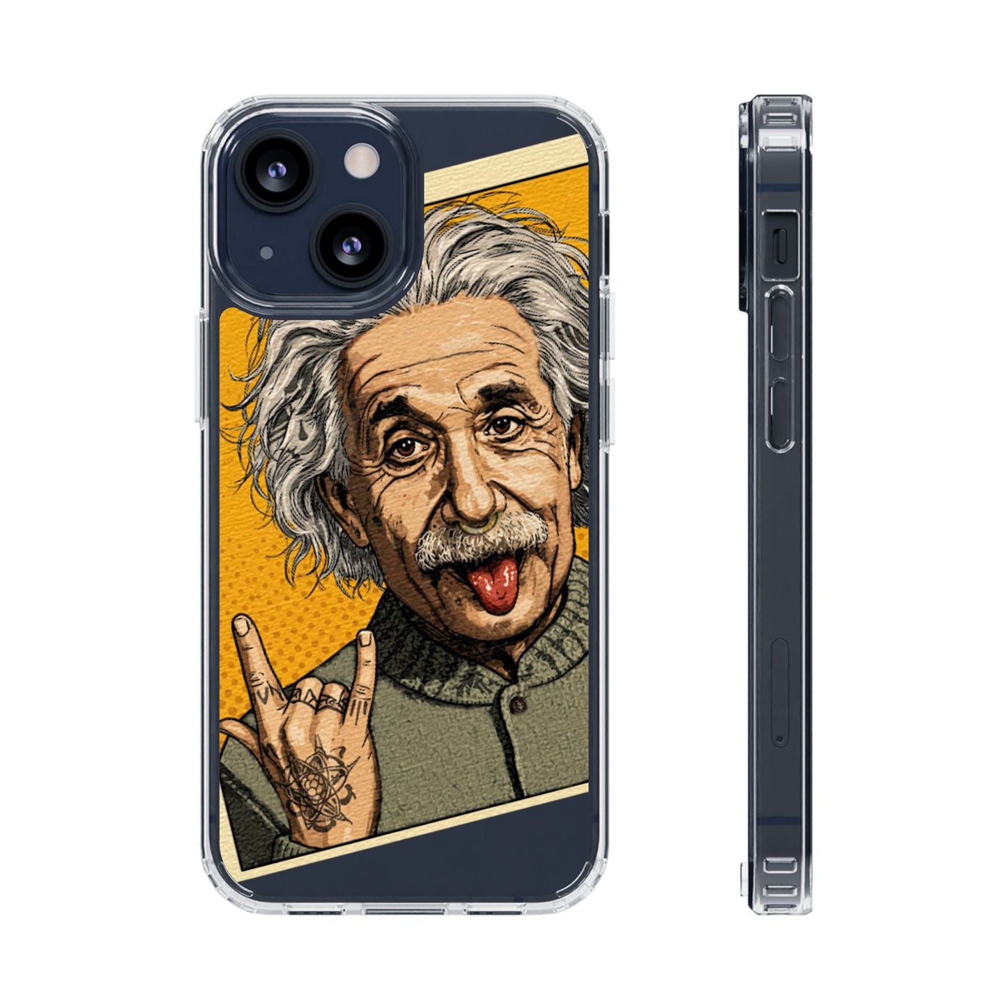 Edgy Einstein Clear Phone Cases