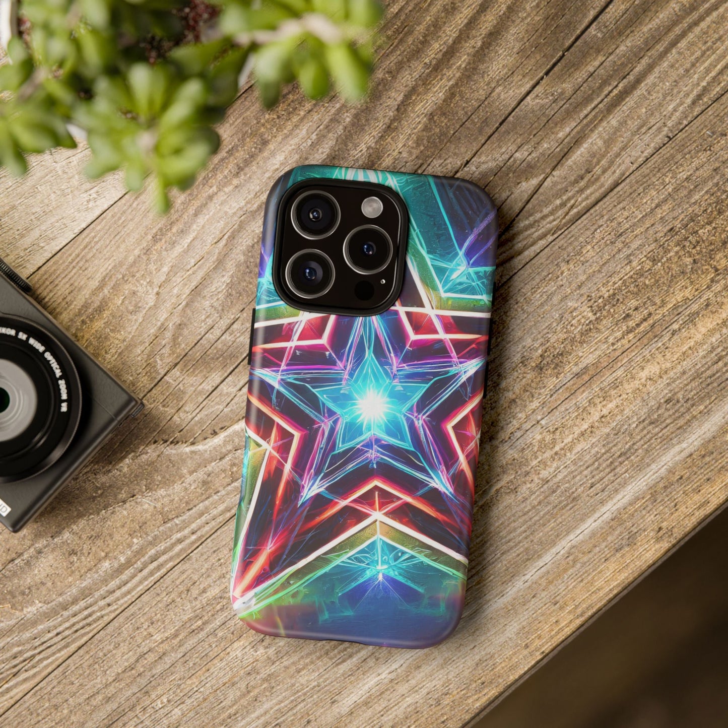 Neon Light Stars Tough Phone Case