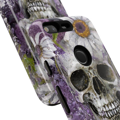 Plum Skull and Daisy Tough Phone Case
