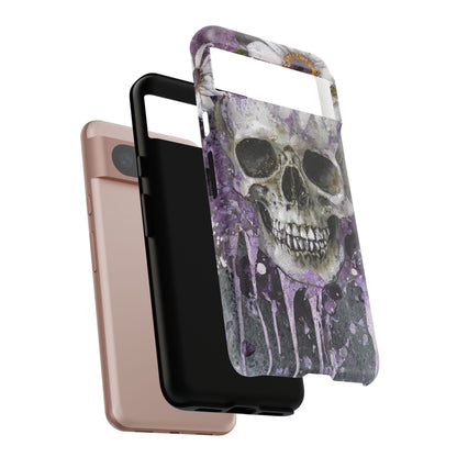 Plum Skull and Daisy Tough Phone Case