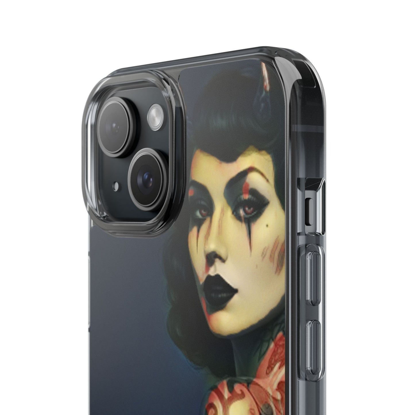Gothic Devilish Tattooed Beauty Clear Phone Case