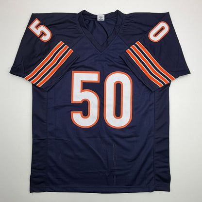 Autographed/Signed Mike Singletary HOF 98 Chicago Blue Football Jersey JSA COA