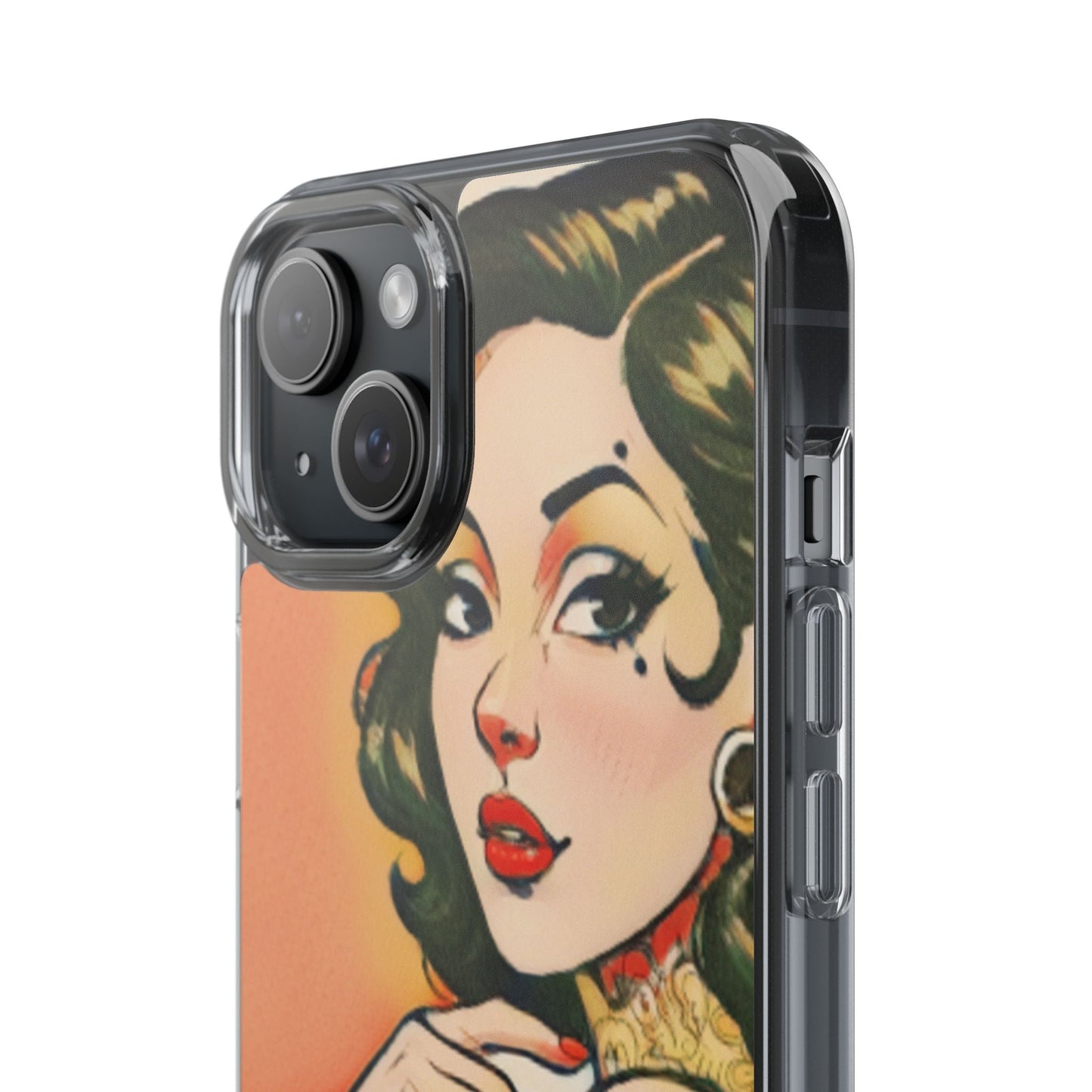 Retro Pin Up Clear Phone Case