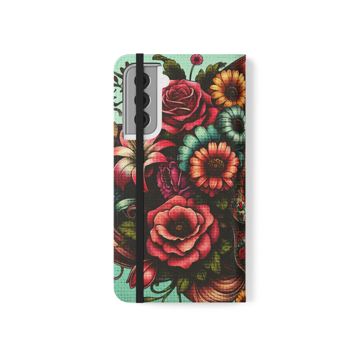 Sugar Skull Flip Wallet Phone Case
