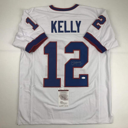 Autographed/Signed Jim Kelly Buffalo White Football Jersey JSA COA