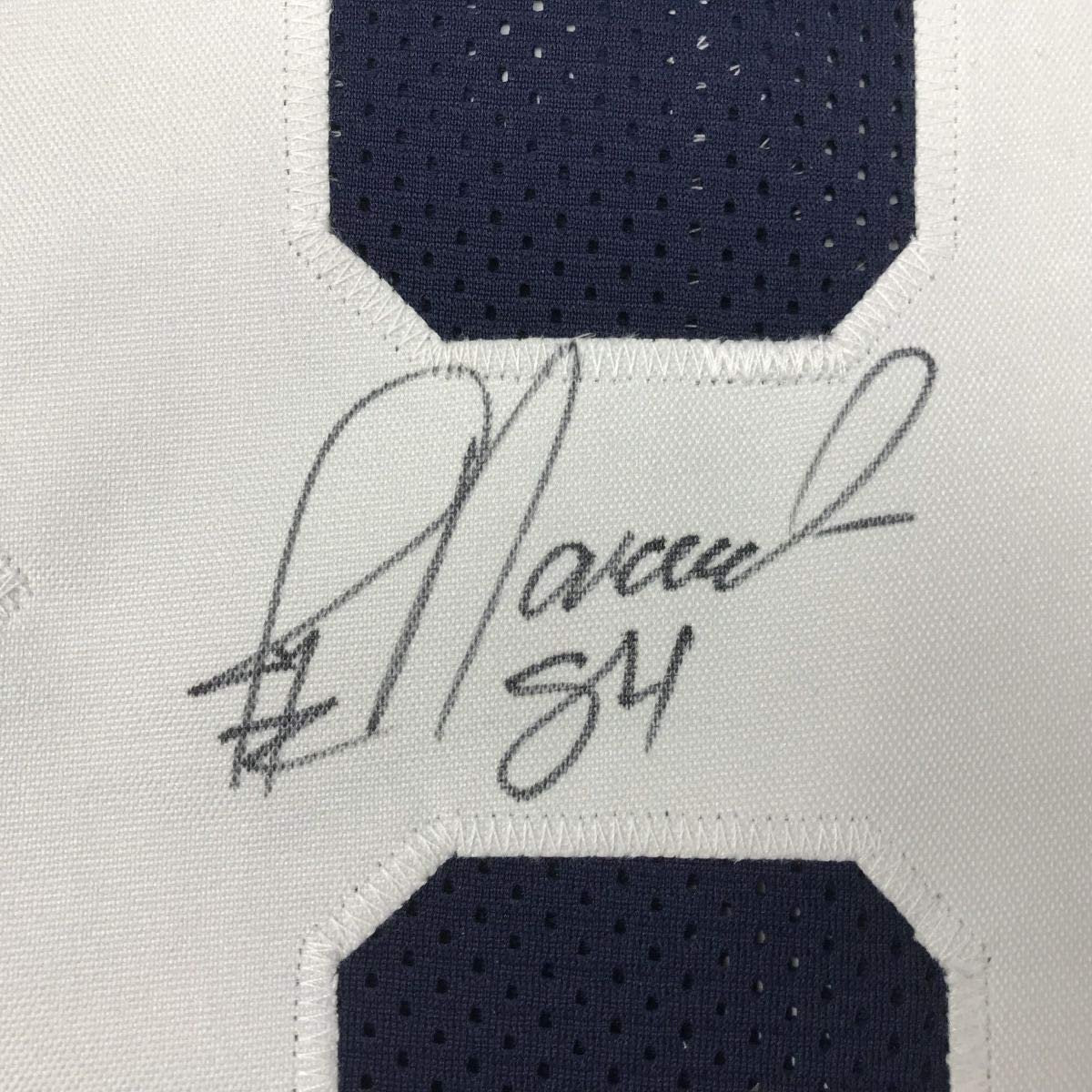 Framed Autographed/Signed Jay Novacek 35x39 Dallas Thanksgiving Day Football Jersey JSA COA