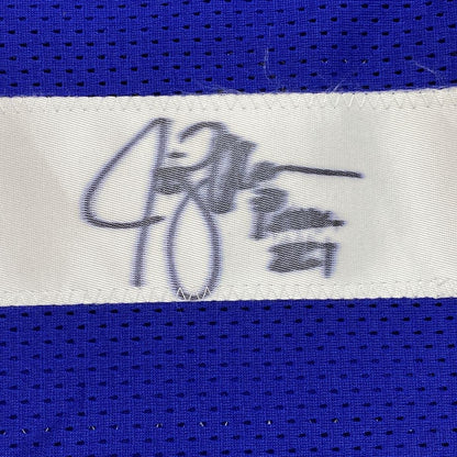 Autographed/Signed Jim Zorn Seattle Blue Football Jersey JSA COA