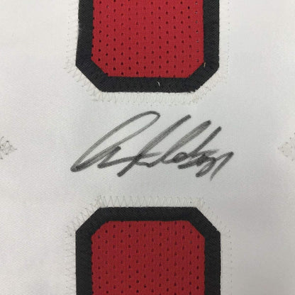 Framed Autographed/Signed Anquan Boldin 35x39 Arizona Red Football Jersey Beckett BAS COA