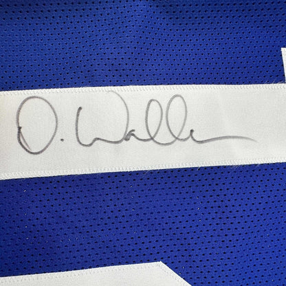 Framed Autographed/Signed Darren Waller 35x39 New York Blue Football Jersey JSA COA