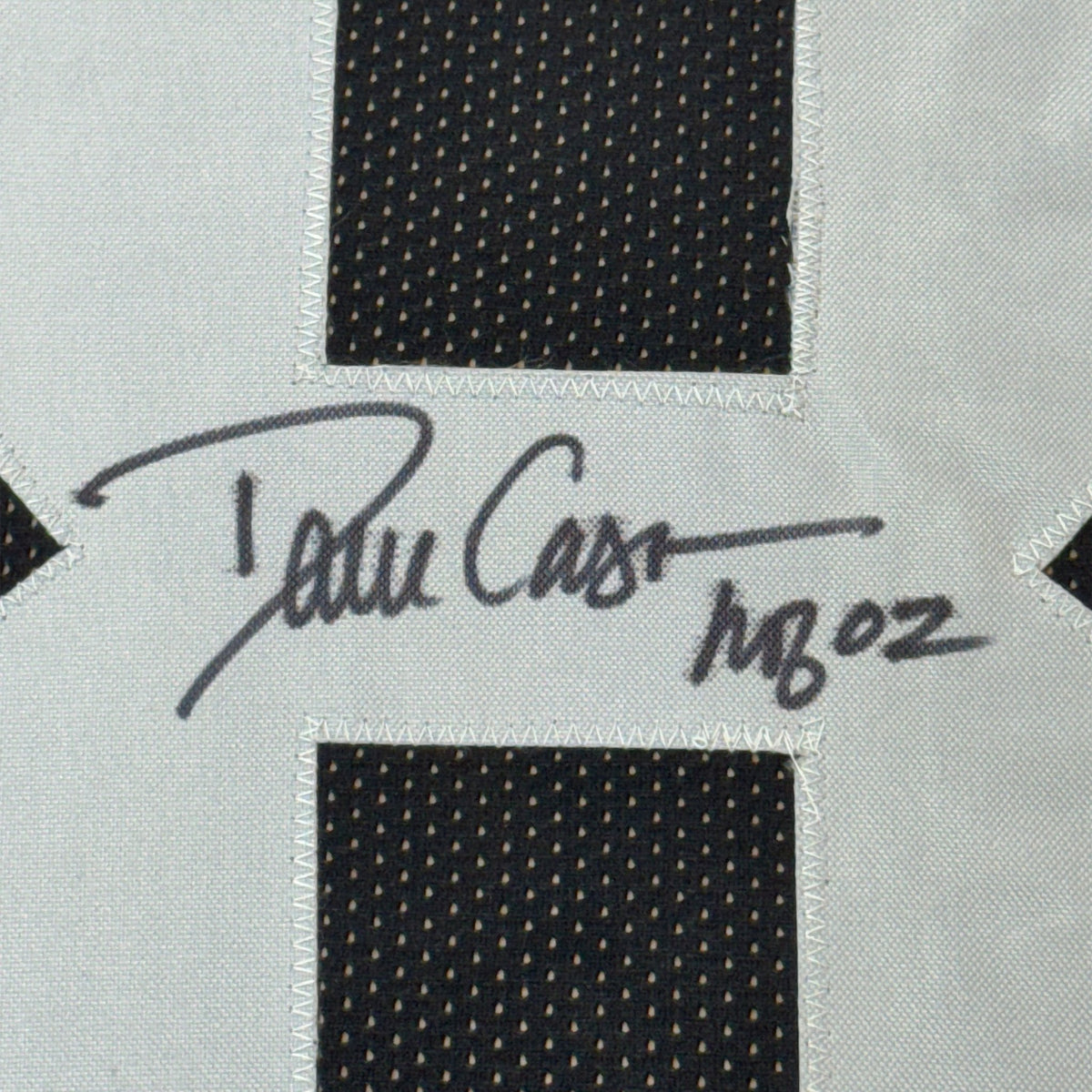 Framed Autographed/Signed Dave Casper 35x39 HOF 02 Oakland Las Vegas Black Football Jersey Beckett BAS COA