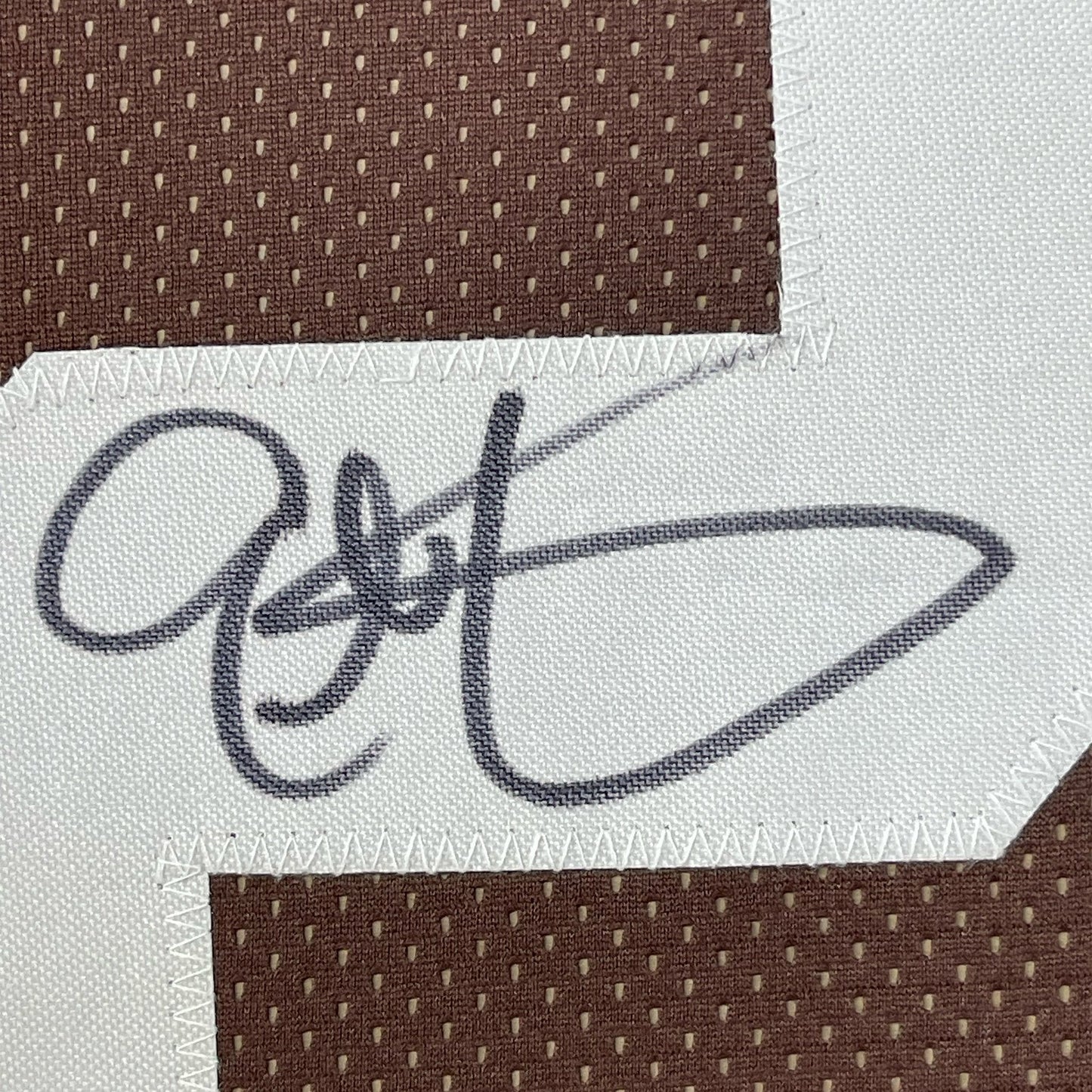 Framed Autographed/Signed Eric Metcalf 35x39 Cleveland Brown Football Jersey JSA COA