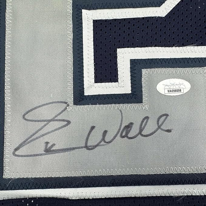 Framed Autographed/Signed Everson Walls 35x39 Dallas Blue Football Jersey JSA COA