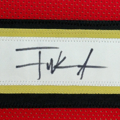 Framed Autographed/Signed Frank Gore 35x39 San Francisco Red Alternate Football Jersey Beckett BAS COA