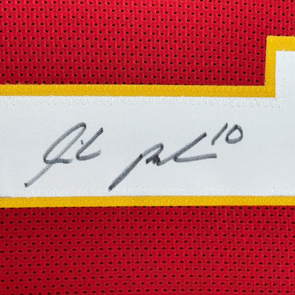 Framed Autographed/Signed Isiah Pacheco 35x39 Kansas City Red Football Jersey JSA COA