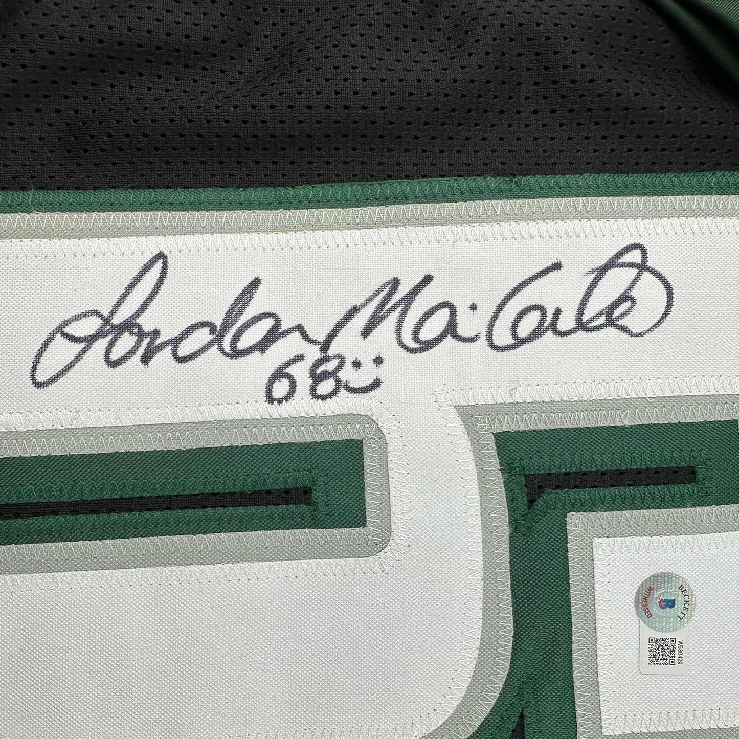 Framed Autographed/Signed Jordan Mailata 35x39 Philadelphia Black Football Jersey Beckett BAS COA