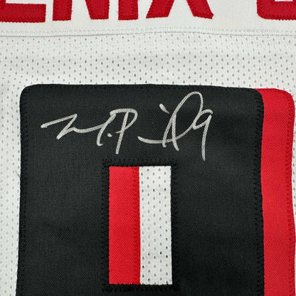 Framed Autographed/Signed Michael Penix Jr. 35x39 Atlanta White Football Jersey Beckett BAS COA