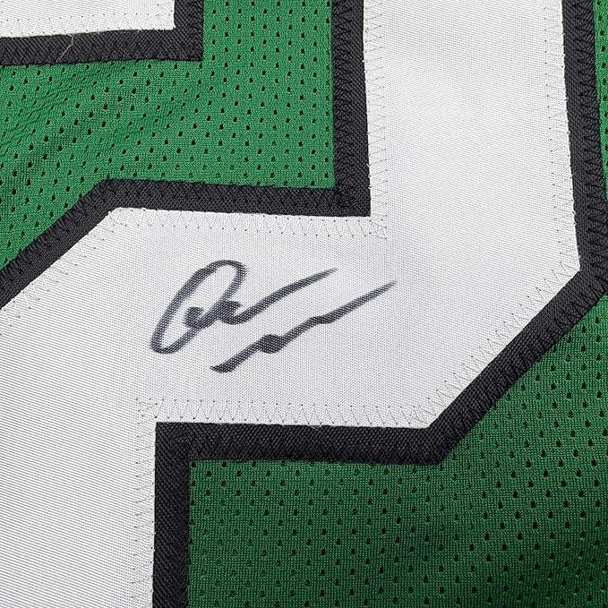 Framed Autographed/Signed Quinyon Mitchell 35x39 Philadelphia Kelly Green Football Jersey JSA COA