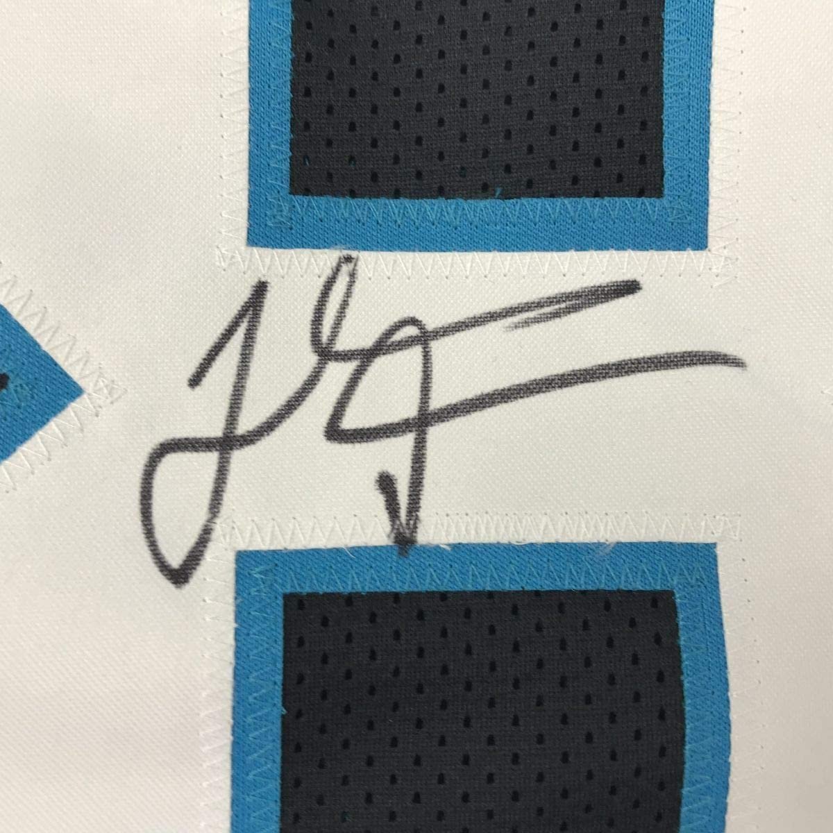 Framed Autographed/Signed Thomas Davis Sr. 35x39 Carolina Black Football Jersey JSA COA