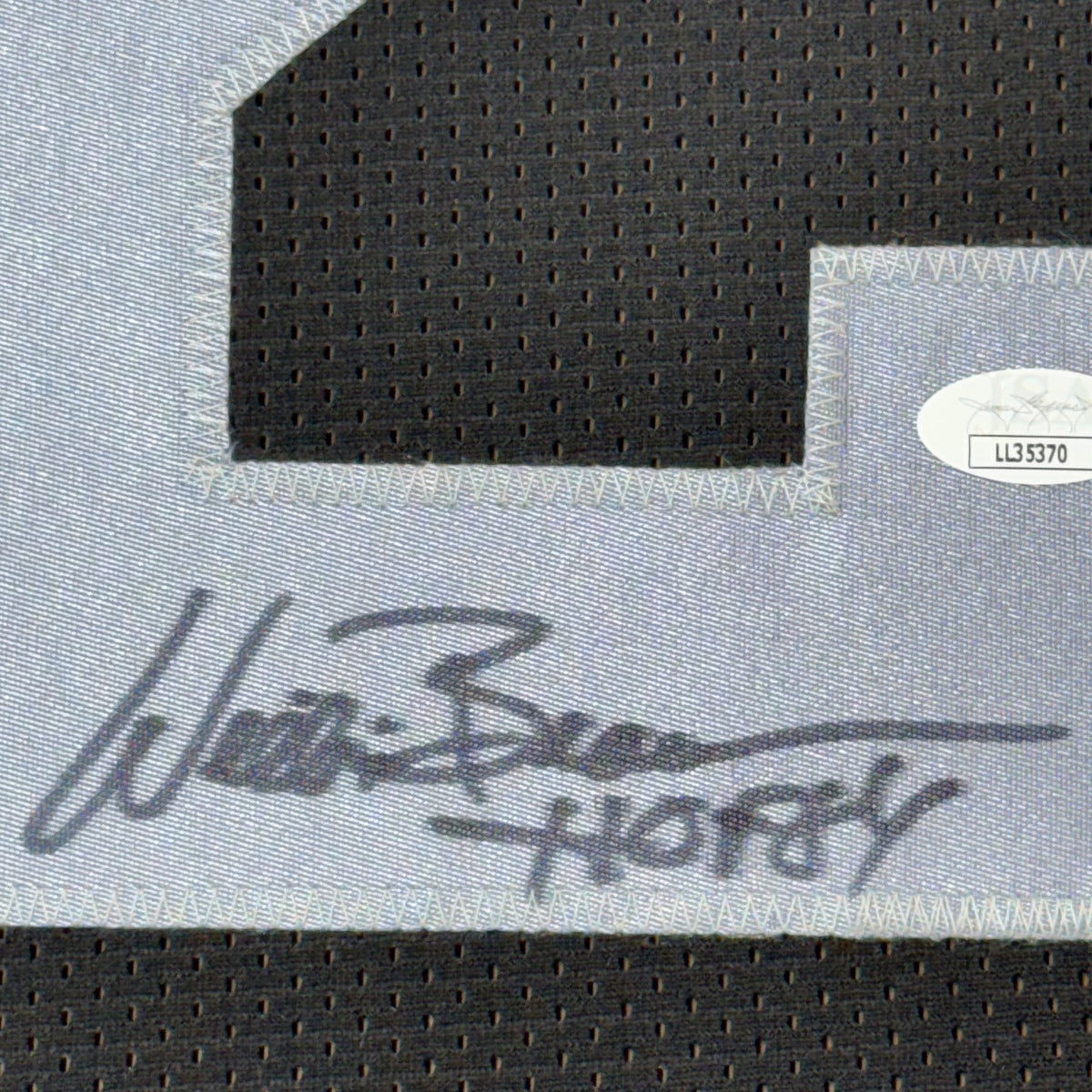 Framed Autographed/Signed Willie Brown 35x39 HOF 84  Las Vegas Oakland Black Football Jersey JSA COA