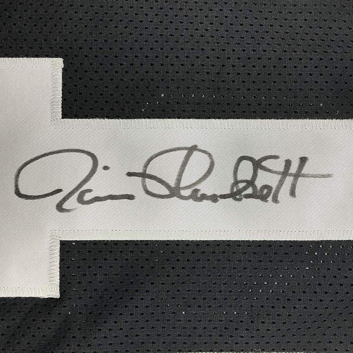 Framed Autographed/Signed Jim Plunkett 35x39 Oakland Black Football Jersey JSA COA