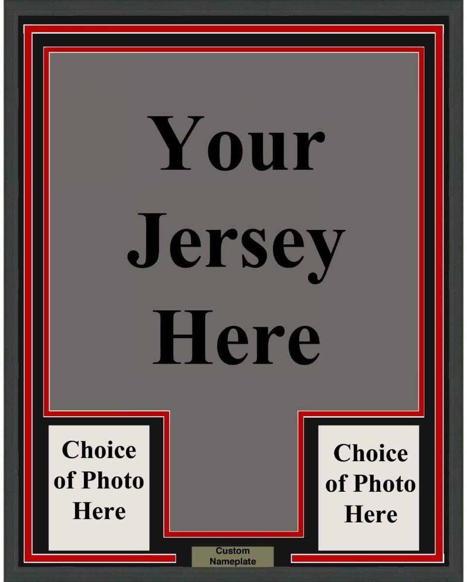 Framed Custom Frame Your Jersey 35x39 Professionally Framed & Matted Deluxe Framing with Photos Jersey Free Shipping