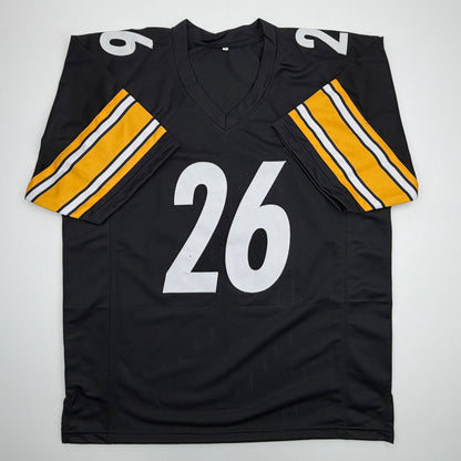 Autographed/Signed Le'Veon LeVeon Bell Pittsburgh Black Football Jersey Beckett BAS COA