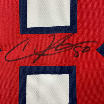 Autographed/Signed Andre Johnson Houston White Football Jersey JSA COA