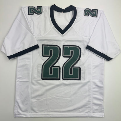 Autographed/Signed Asante Samuel Sr. Philadelphia White Football Jersey JSA COA