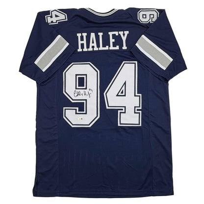 Autographed/Signed Charles Haley Dallas Blue Football Jersey JSA COA