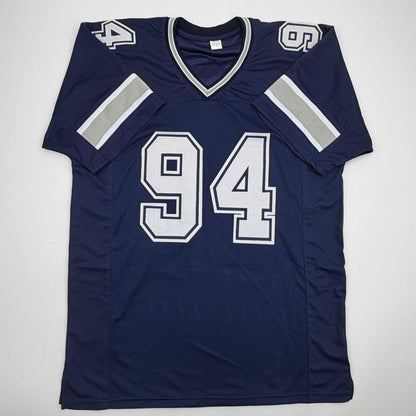 Autographed/Signed Charles Haley Dallas Blue Football Jersey JSA COA