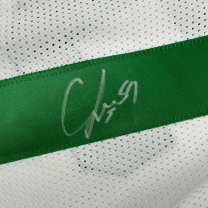 Autographed/Signed CJ C.J. Mosley New York White Football Jersey JSA COA