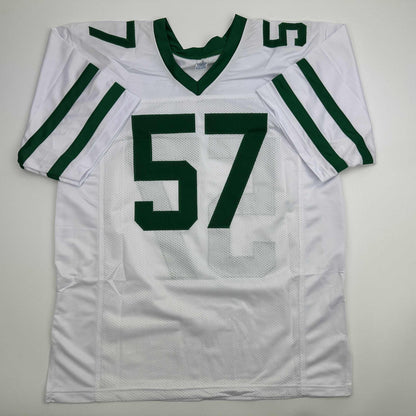 Autographed/Signed CJ C.J. Mosley New York White Football Jersey JSA COA