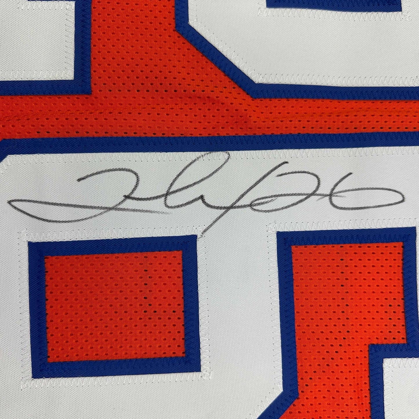 Autographed/Signed Clinton Portis Denver Retro Orange Football Jersey Beckett BAS COA