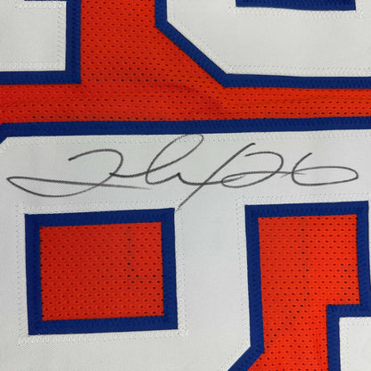 Autographed/Signed Clinton Portis Denver Retro Orange Football Jersey Beckett BAS COA