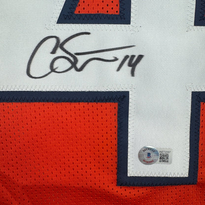 Autographed/Signed Courtland Sutton Denver Orange Football Jersey JSA COA