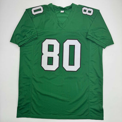 Autographed/Signed Cris Carter Philadelphia Kelly Green Football Jersey Beckett BAS COA