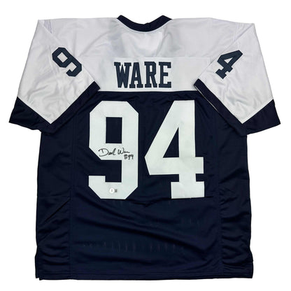 Autographed/Signed Demarcus Ware Dallas Thanksgiving Day Football Jersey Beckett BAS COA