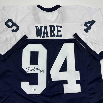 Autographed/Signed Demarcus Ware Dallas Thanksgiving Day Football Jersey Beckett BAS COA