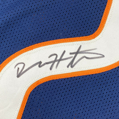 Autographed/Signed Devin Hester Chicago Blue Football Jersey JSA COA