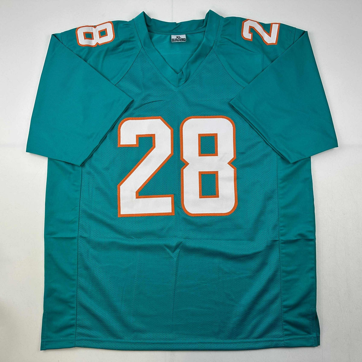 Autographed/Signed De'Von DeVon Achane Miami Teal Football Jersey Beckett BAS COA