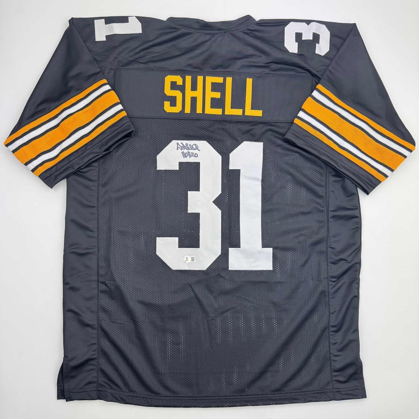 Autographed/Signed Donnie Shell Pittsburgh Black Football Jersey JSA COA