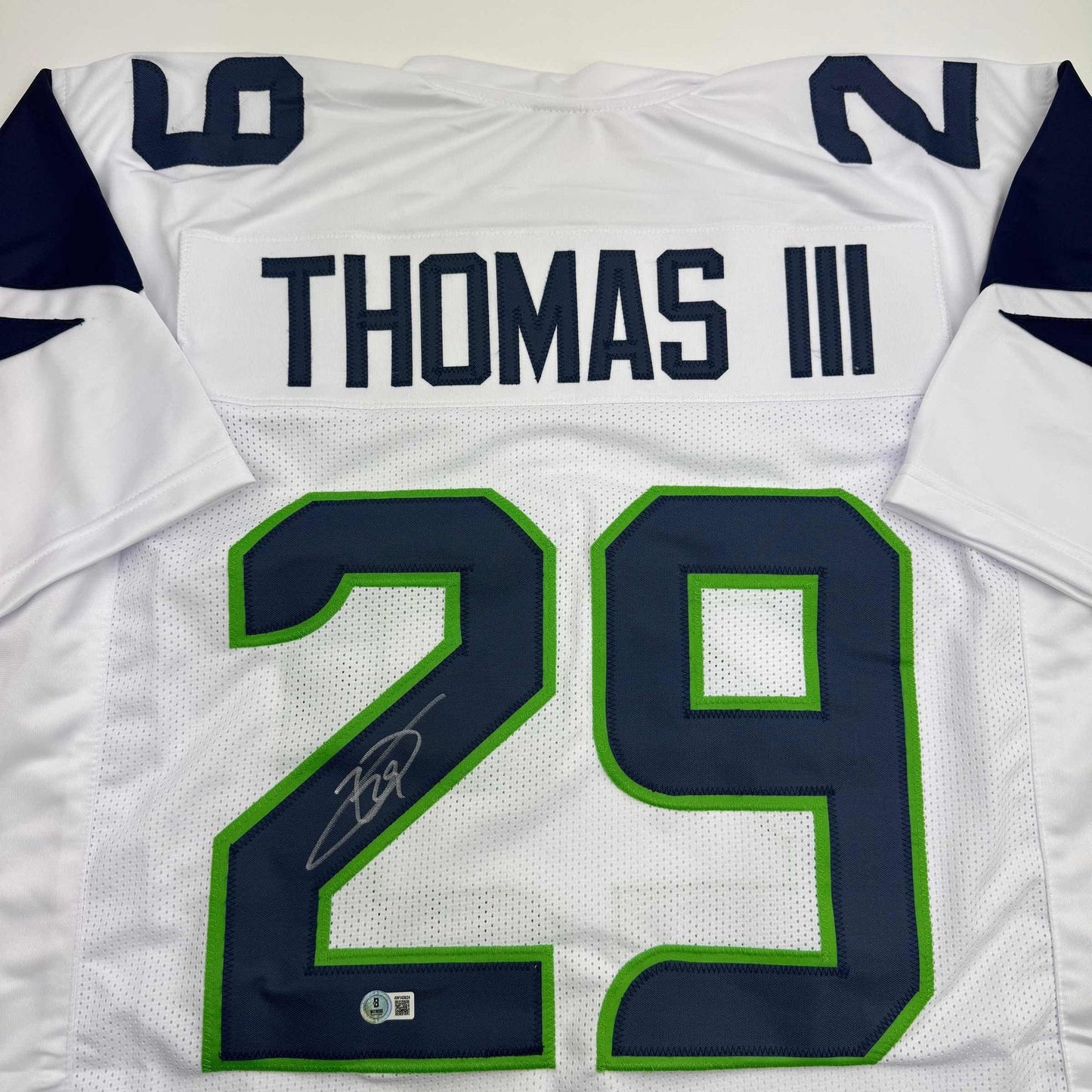 Autographed/Signed Earl Thomas III Seattle White Football Jersey Beckett BAS COA