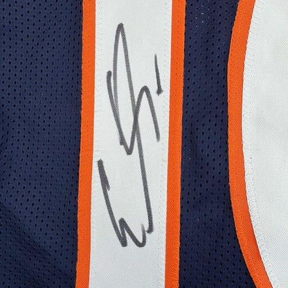 Autographed/Signed Emmanuel Sanders Denver Blue Football Jersey JSA COA