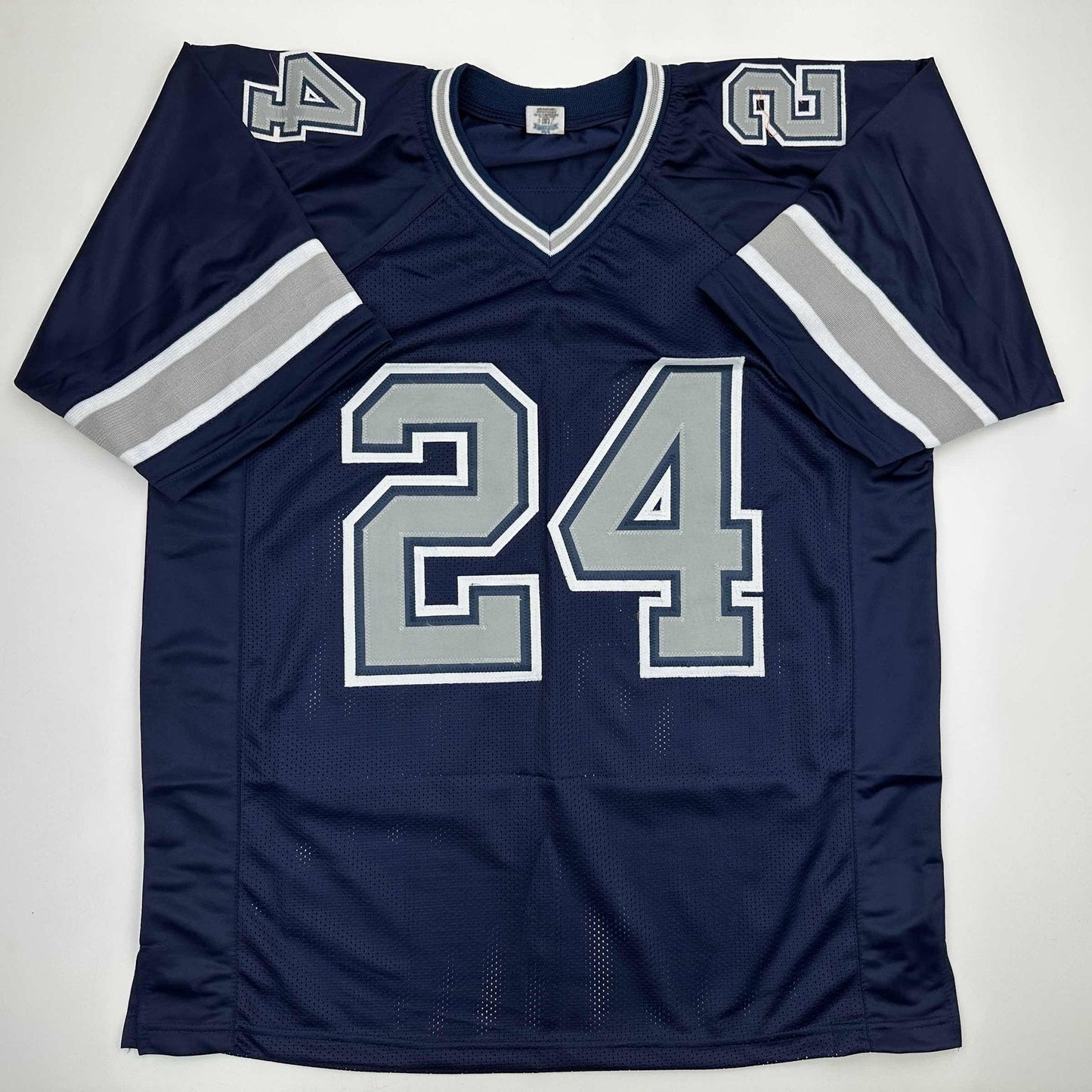 Autographed/Signed Everson Walls Dallas Blue Football Jersey JSA COA