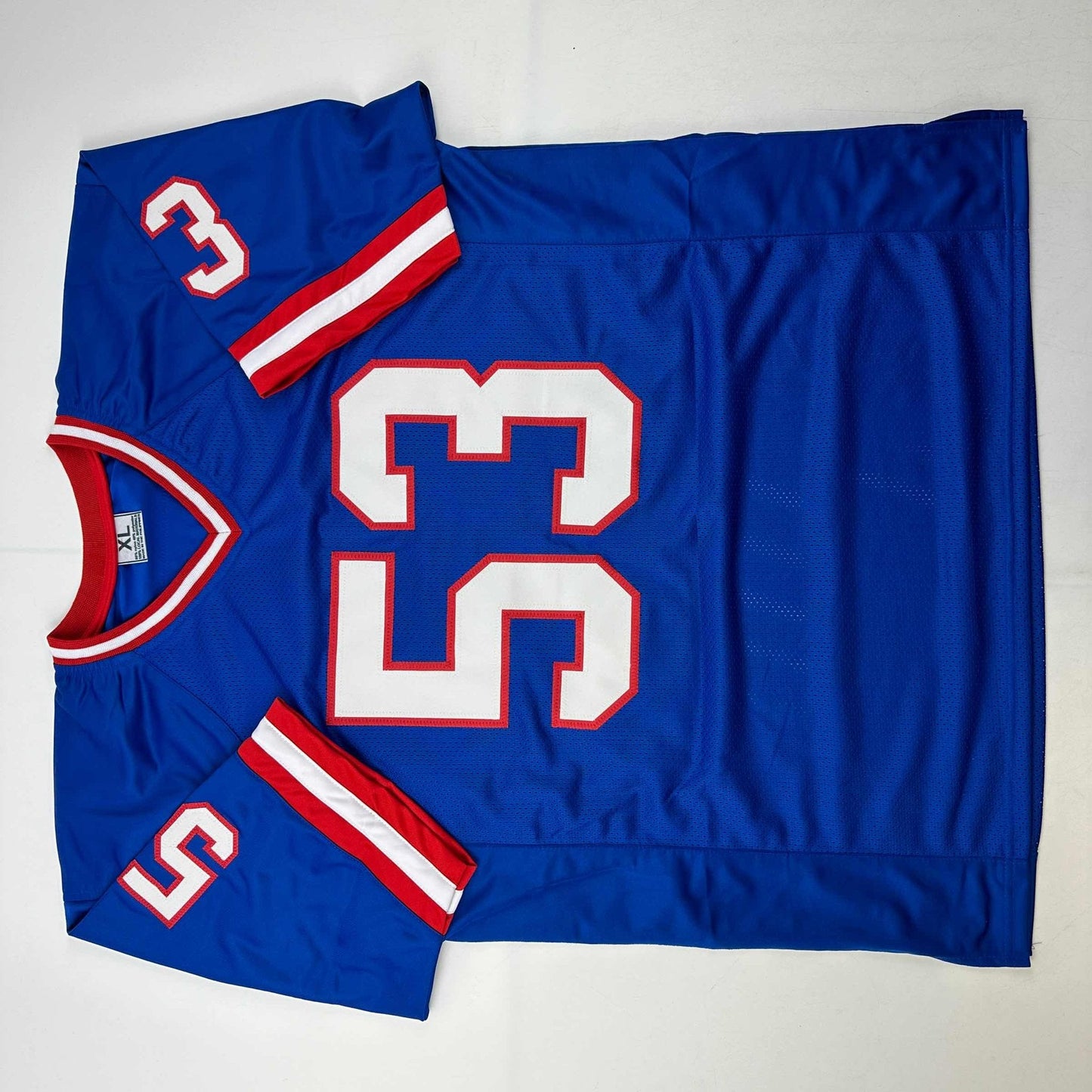 Autographed/Signed Harry Carson New York Blue Football Jersey Beckett BAS COA