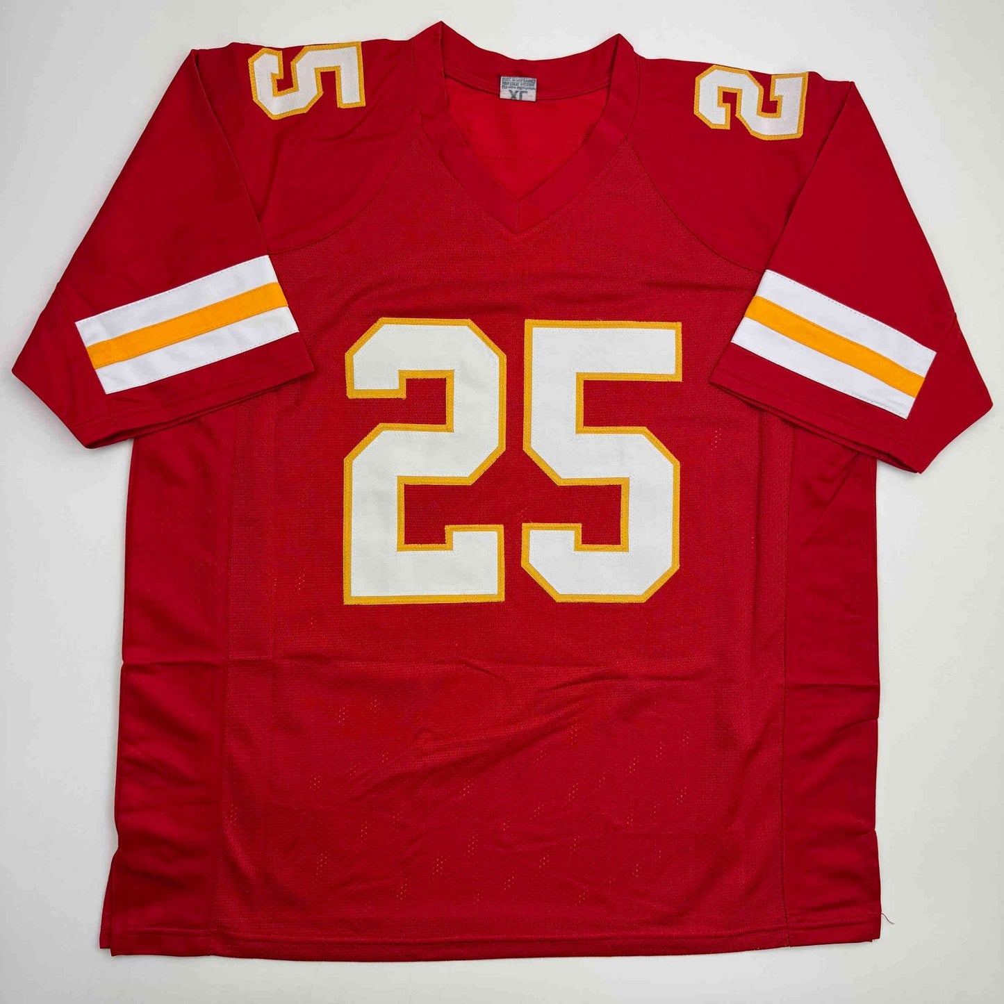 Autographed/Signed Jamaal Charles Kansas City Red Football Jersey JSA COA
